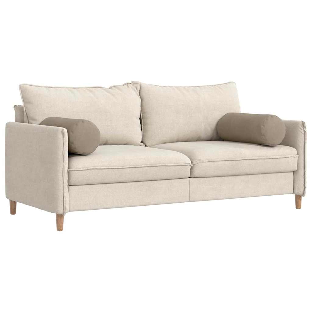 vidaXL Bolsterkissen 2 Stück Taupe Ø 25 x 70 cm Mikrofaserstoff