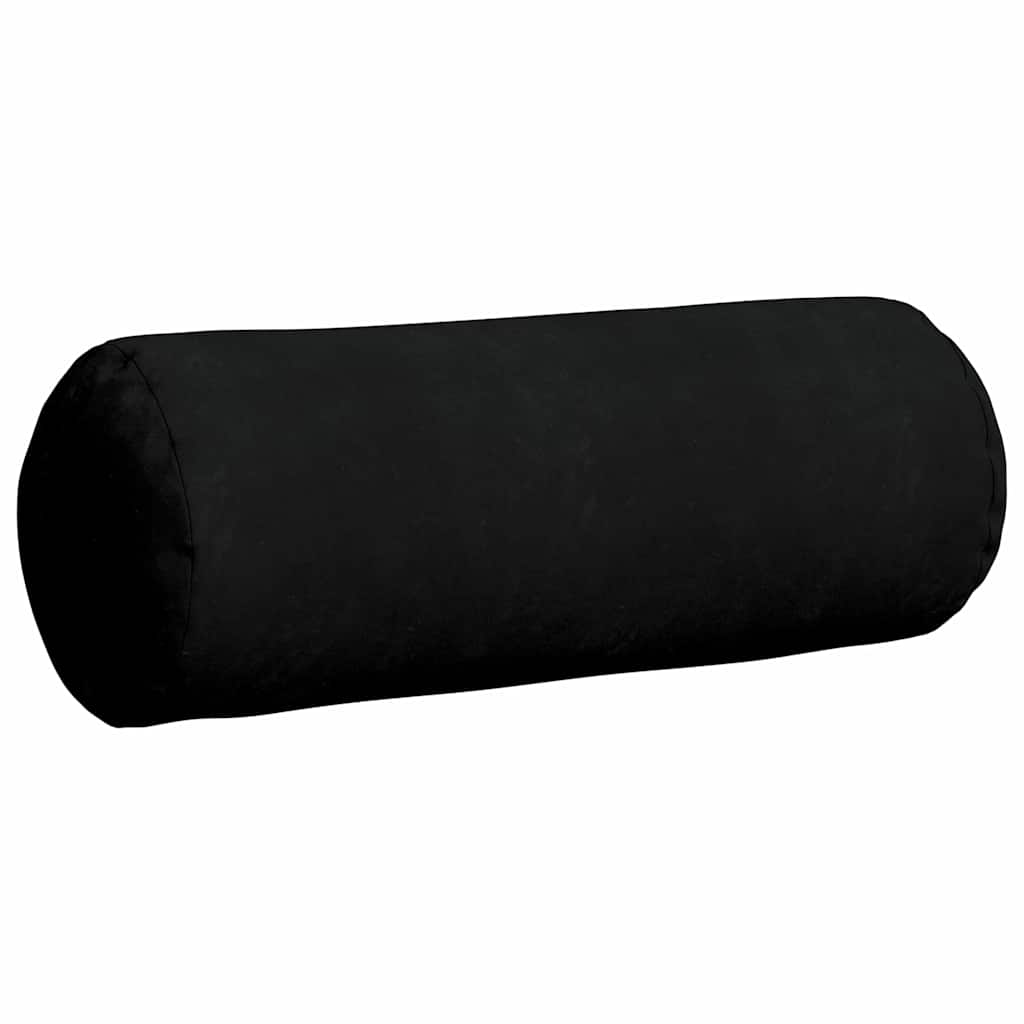 vidaXL Bolsterkissen 2 Stück Schwarz Ø 25 x 70 cm Mikrofaserstoff