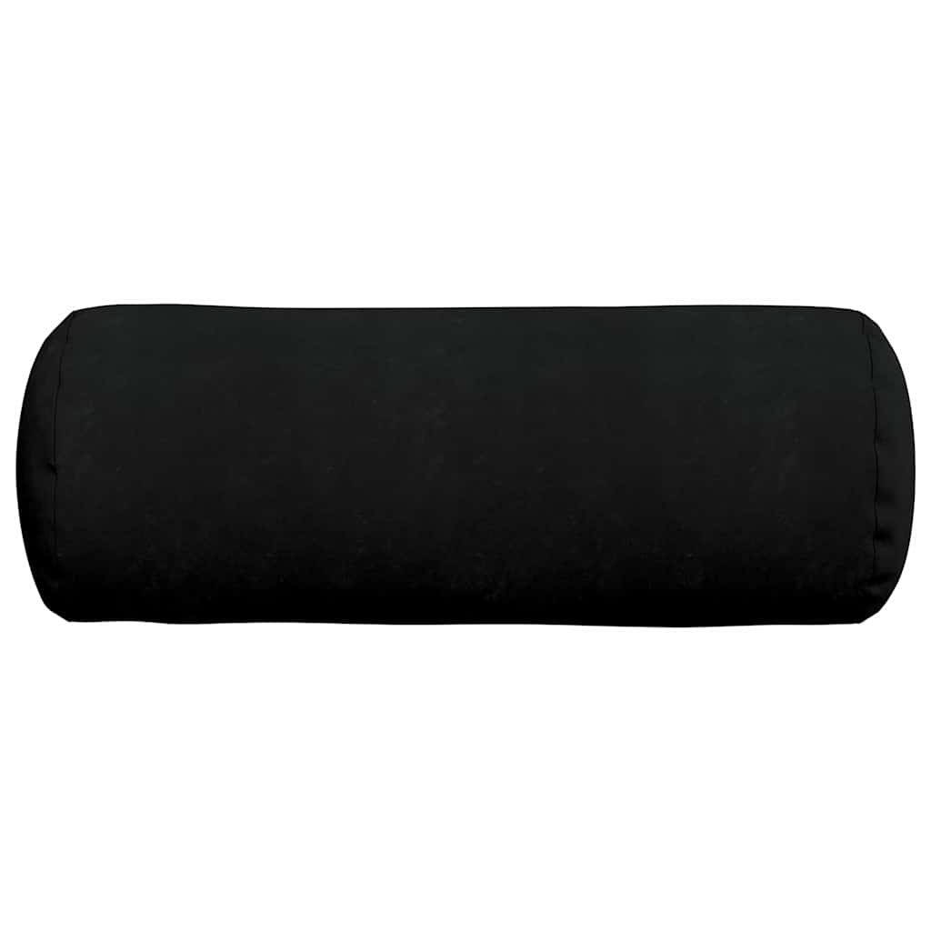 vidaXL Bolsterkissen 2 Stück Schwarz Ø 25 x 70 cm Mikrofaserstoff