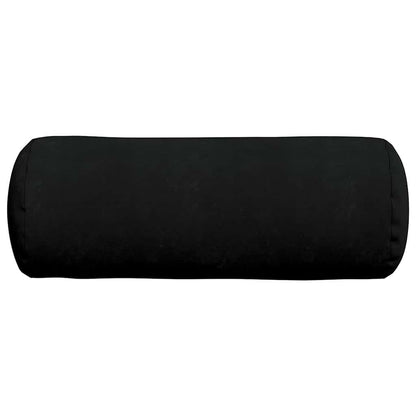 vidaXL Bolsterkissen 2 Stück Schwarz Ø 25 x 70 cm Mikrofaserstoff