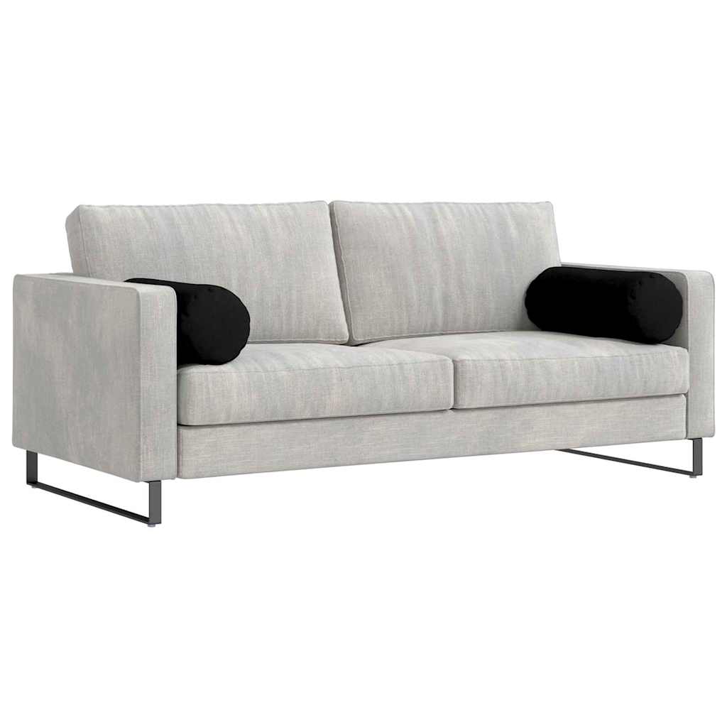 vidaXL Bolsterkissen 2 Stück Schwarz Ø 25 x 70 cm Mikrofaserstoff
