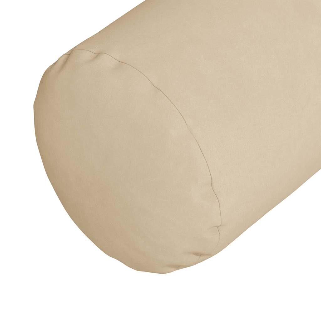 vidaXL Bolsterkissen 2 Stück Creme Ø 25 x 70 cm Mikrofaserstoff
