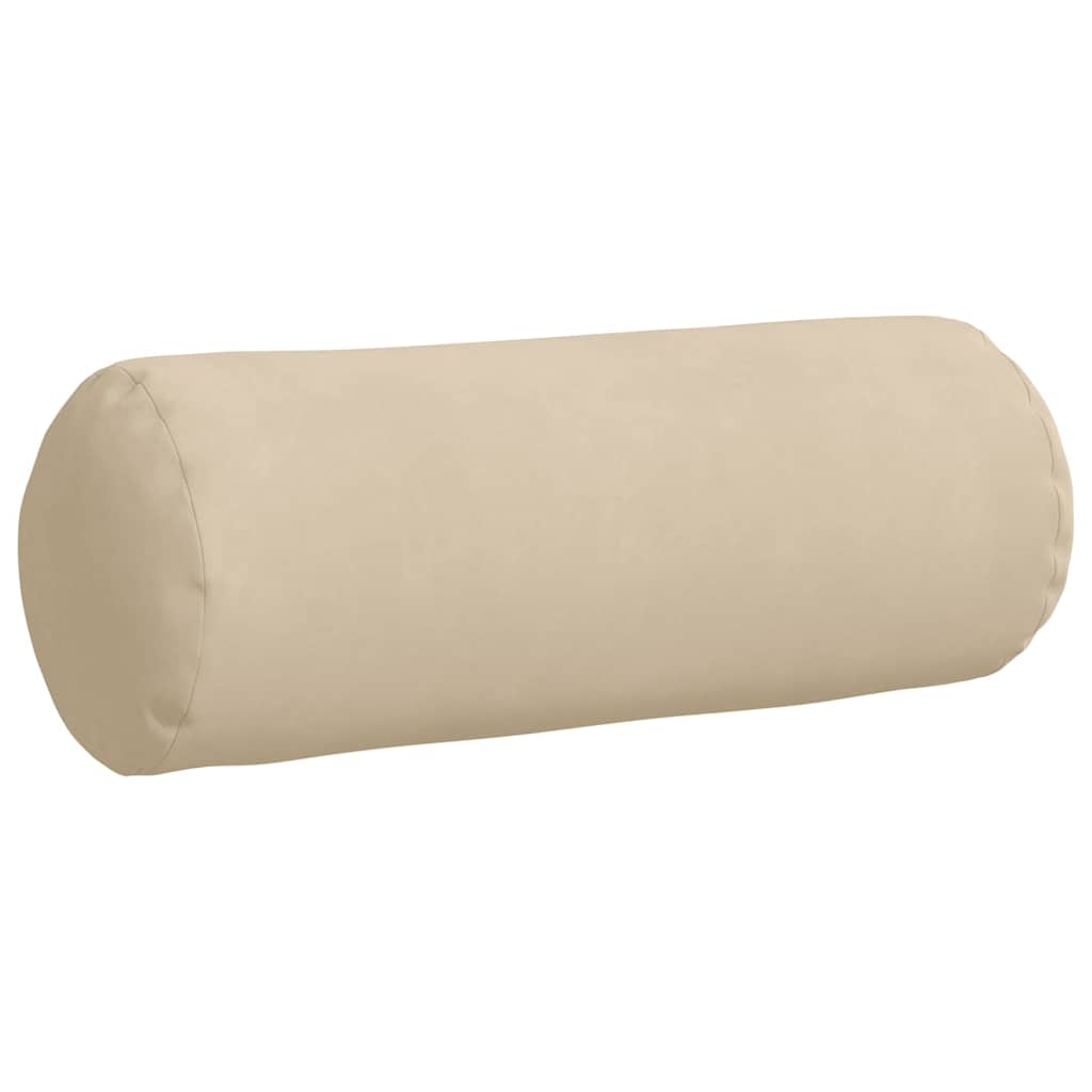 vidaXL Bolsterkissen 2 Stück Creme Ø 25 x 70 cm Mikrofaserstoff