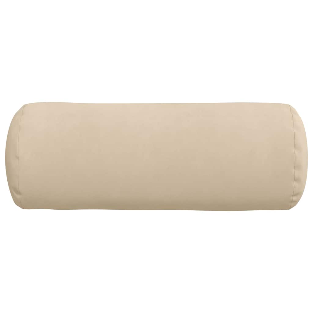 vidaXL Bolsterkissen 2 Stück Creme Ø 25 x 70 cm Mikrofaserstoff