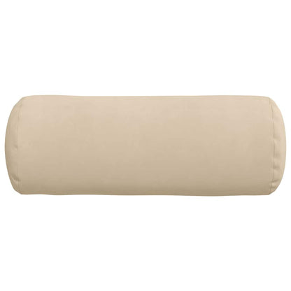 vidaXL Bolsterkissen 2 Stück Creme Ø 25 x 70 cm Mikrofaserstoff