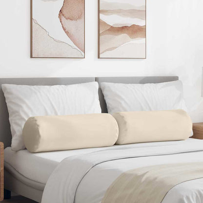 vidaXL Bolsterkissen 2 Stück Beige Ø 25 x 70 cm Mikrofaserstoff