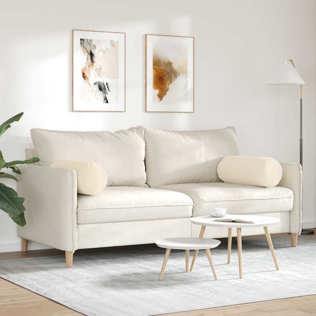 vidaXL Bolsterkissen 2 Stück Beige Ø 25 x 70 cm Mikrofaserstoff