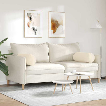 vidaXL Bolsterkissen 2 Stück Beige Ø 25 x 70 cm Mikrofaserstoff