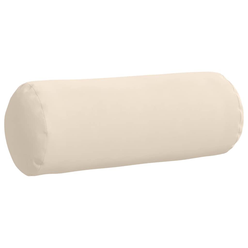 vidaXL Bolsterkissen 2 Stück Beige Ø 25 x 70 cm Mikrofaserstoff
