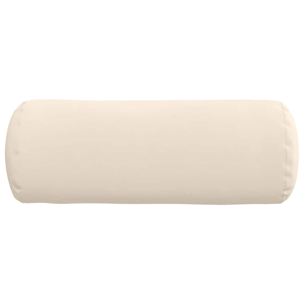 vidaXL Bolsterkissen 2 Stück Beige Ø 25 x 70 cm Mikrofaserstoff