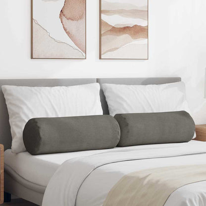 Bolsterkissen 2 Stück Hellgrau Ø 25 x 70 cm Cordstoff