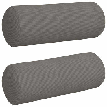 vidaXL Bolsterkissen 2 Stück Hellgrau Ø 25 x 70 cm Cordstoff