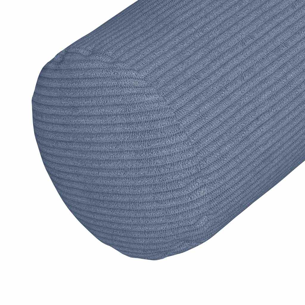 vidaXL Traversin 2 pièces Bleu Ø 25 x 70 cm Velours côtelé