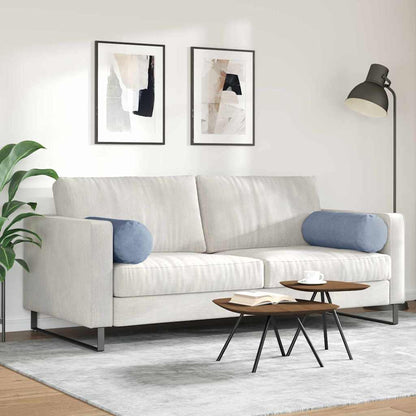 vidaXL Traversin 2 pièces Bleu Ø 25 x 70 cm Velours côtelé