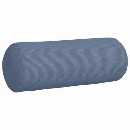 vidaXL Traversin 2 pièces Bleu Ø 25 x 70 cm Velours côtelé