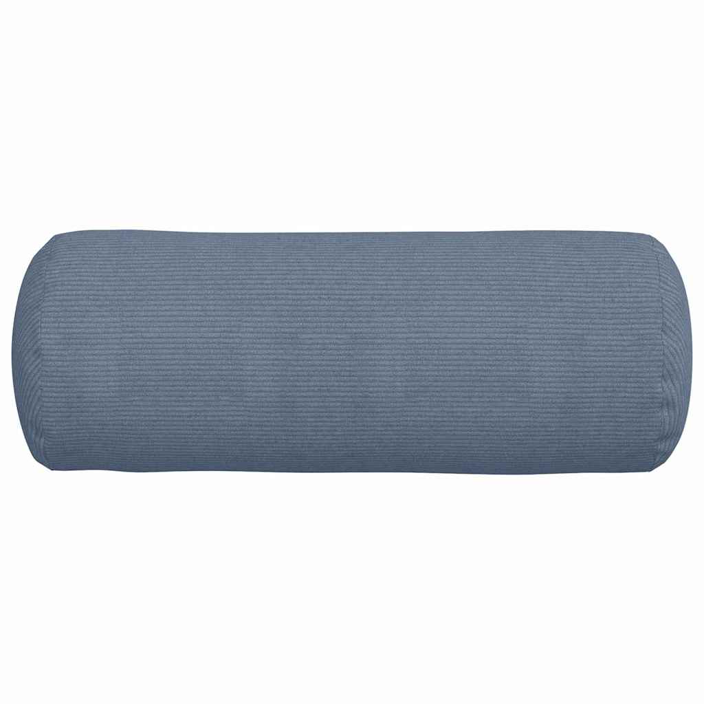 vidaXL Traversin 2 pièces Bleu Ø 25 x 70 cm Velours côtelé