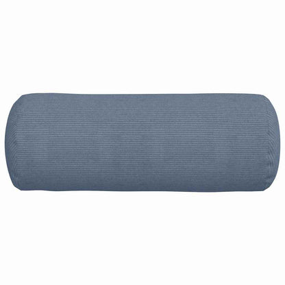 vidaXL Traversin 2 pièces Bleu Ø 25 x 70 cm Velours côtelé
