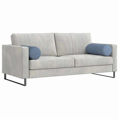 vidaXL Traversin 2 pièces Bleu Ø 25 x 70 cm Velours côtelé
