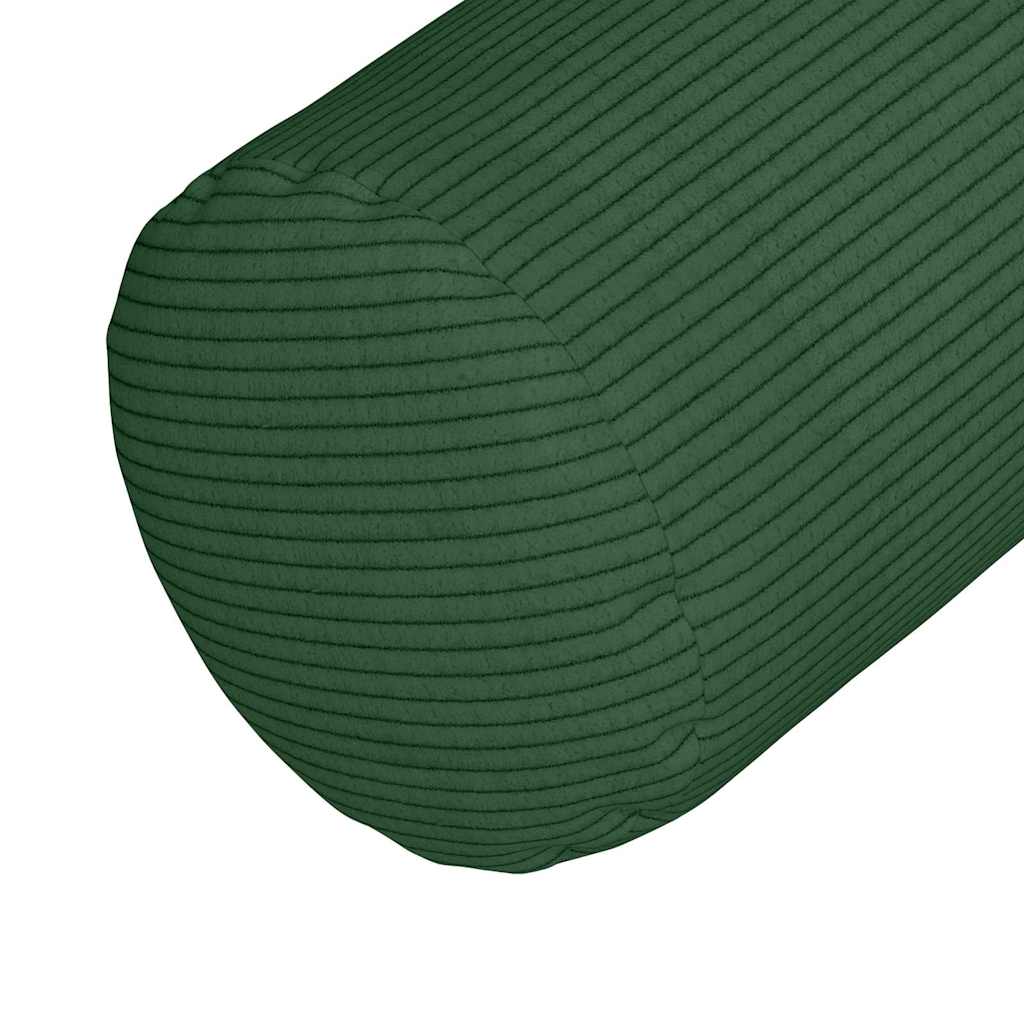 vidaXL Traversin 2 pièces Vert foncé Ø 25 x 70 cm Velours côtelé