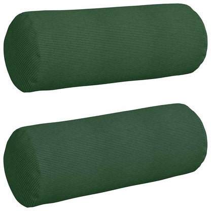 vidaXL Traversin 2 pièces Vert foncé Ø 25 x 70 cm Velours côtelé