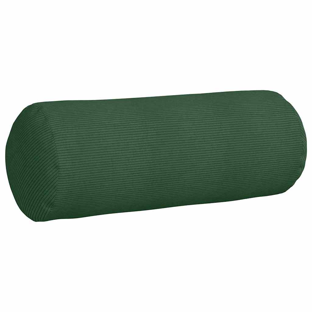 vidaXL Traversin 2 pièces Vert foncé Ø 25 x 70 cm Velours côtelé