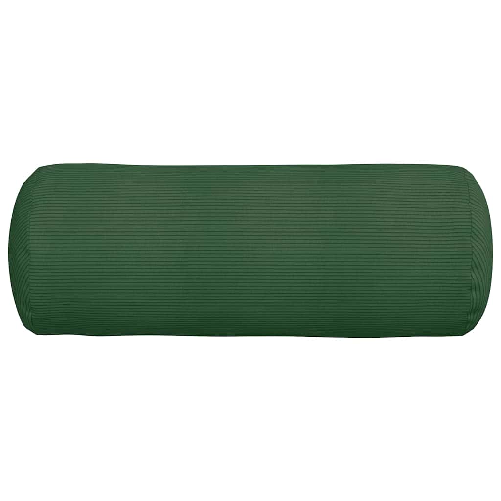 vidaXL Traversin 2 pièces Vert foncé Ø 25 x 70 cm Velours côtelé