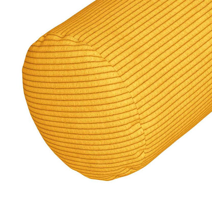 vidaXL Traversins 2 pcs Jaune clair Ø 25 x 70 cm Tissu corduroy