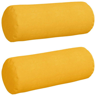vidaXL Traversins 2 pcs Jaune clair Ø 25 x 70 cm Tissu corduroy