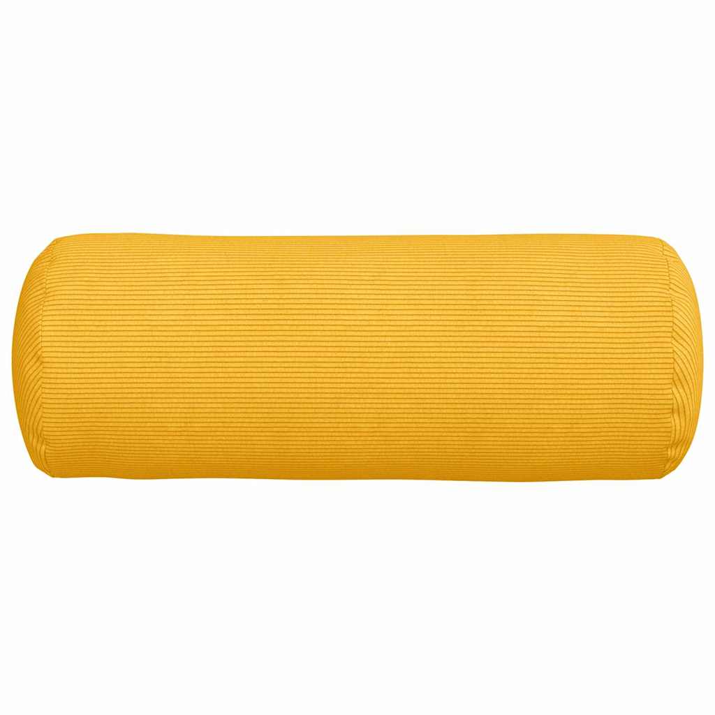 vidaXL Traversins 2 pcs Jaune clair Ø 25 x 70 cm Tissu corduroy