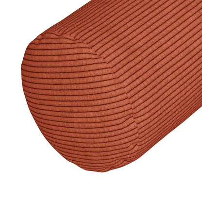 vidaXL Bolsterkissen 2 Stück Rot-Orange Ø 25 x 70 cm Cordstoff