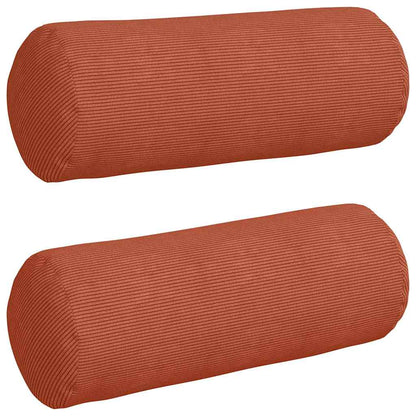 vidaXL Bolsterkissen 2 Stück Rot-Orange Ø 25 x 70 cm Cordstoff