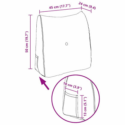 Rücken Kissen Braun 45 x 24 x 50 cm Stoff