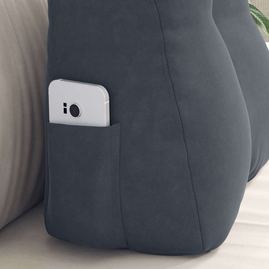 Rückenkissen Dunkelgrau 45 x 24 x 50 cm Samt