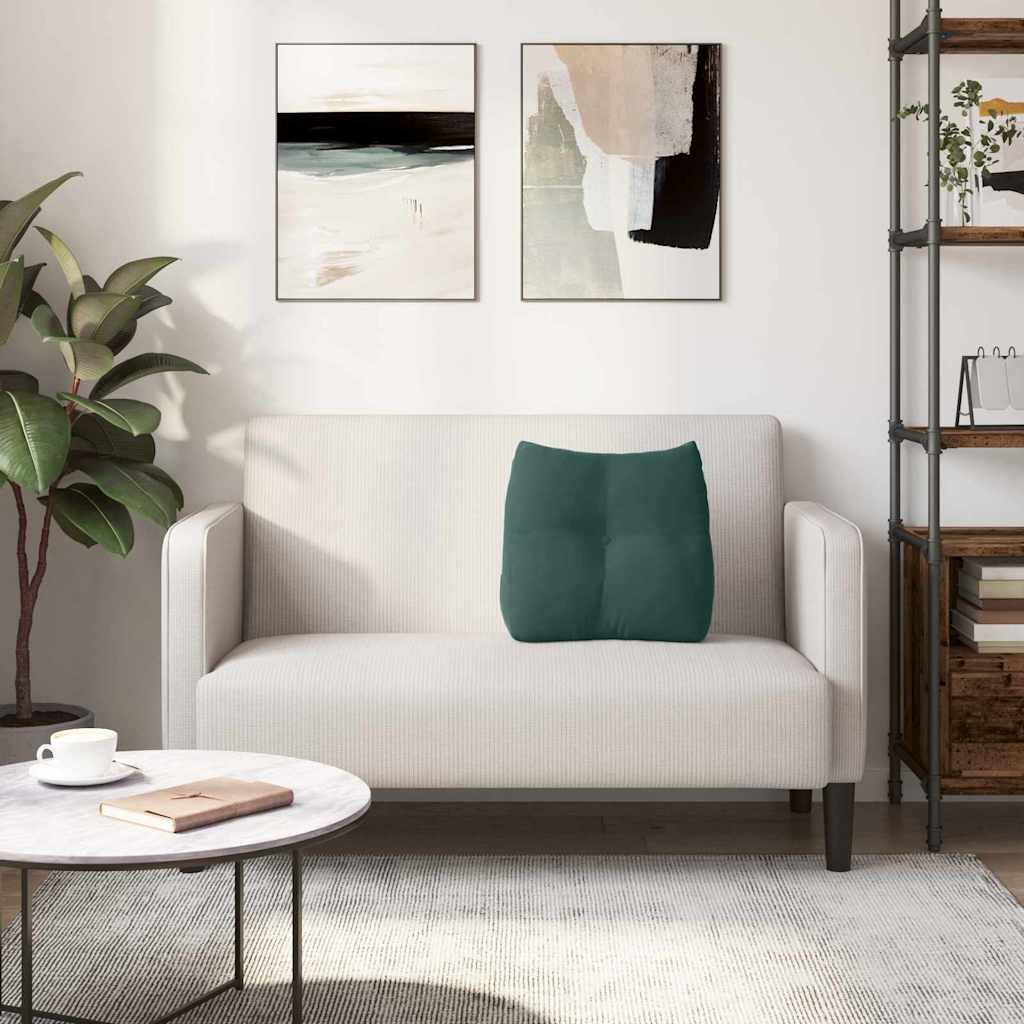 Rücken Kissen Dunkelgrün 45 x 24 x 50 cm Samt