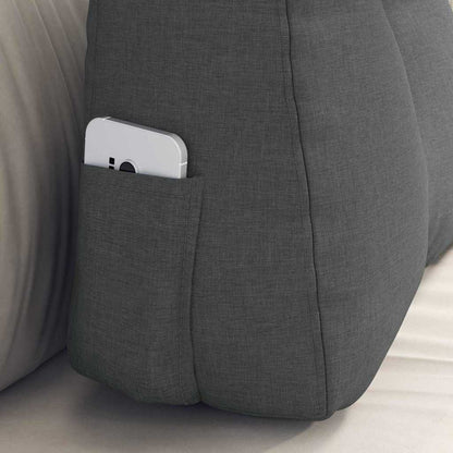 Rücken Kissen Dunkelgrau 60 x 24 x 50 cm Stoff