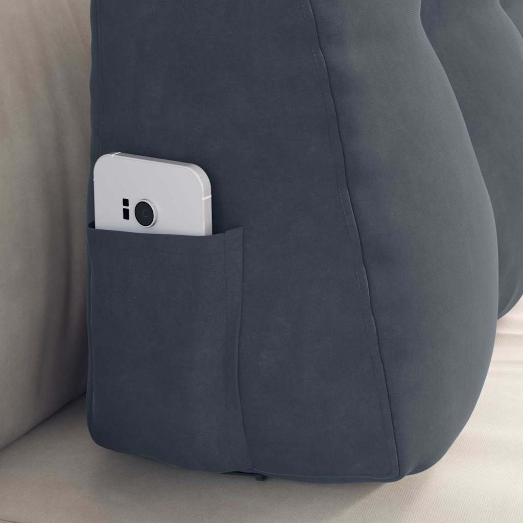 Rücken Kissen Dunkelgrau 80 x 24 x 50 cm Samt