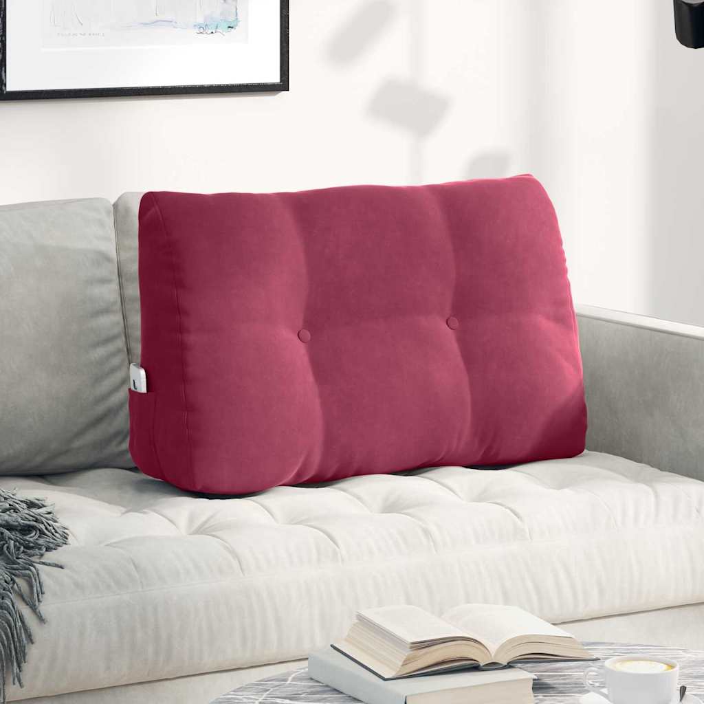 Rücken Kissen Weinrot 80 x 24 x 50 cm Samt