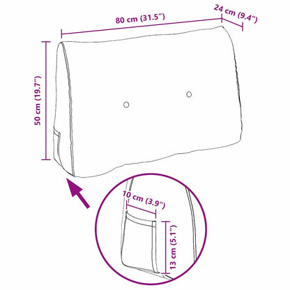 Rücken Kissen Weinrot 80 x 24 x 50 cm Samt