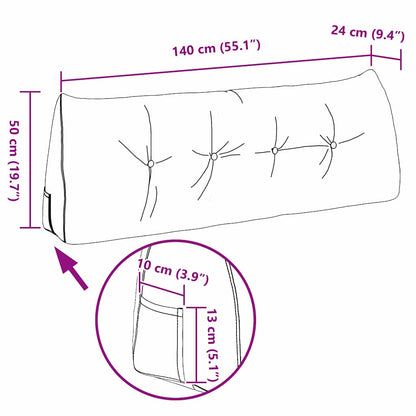 Rückenkissen Dunkelgrün 140 x 24 x 50 cm Samt