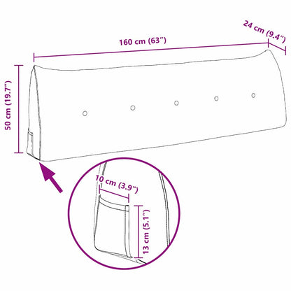 Rückenkissen Gelb 160 x 24 x 50 cm Samt