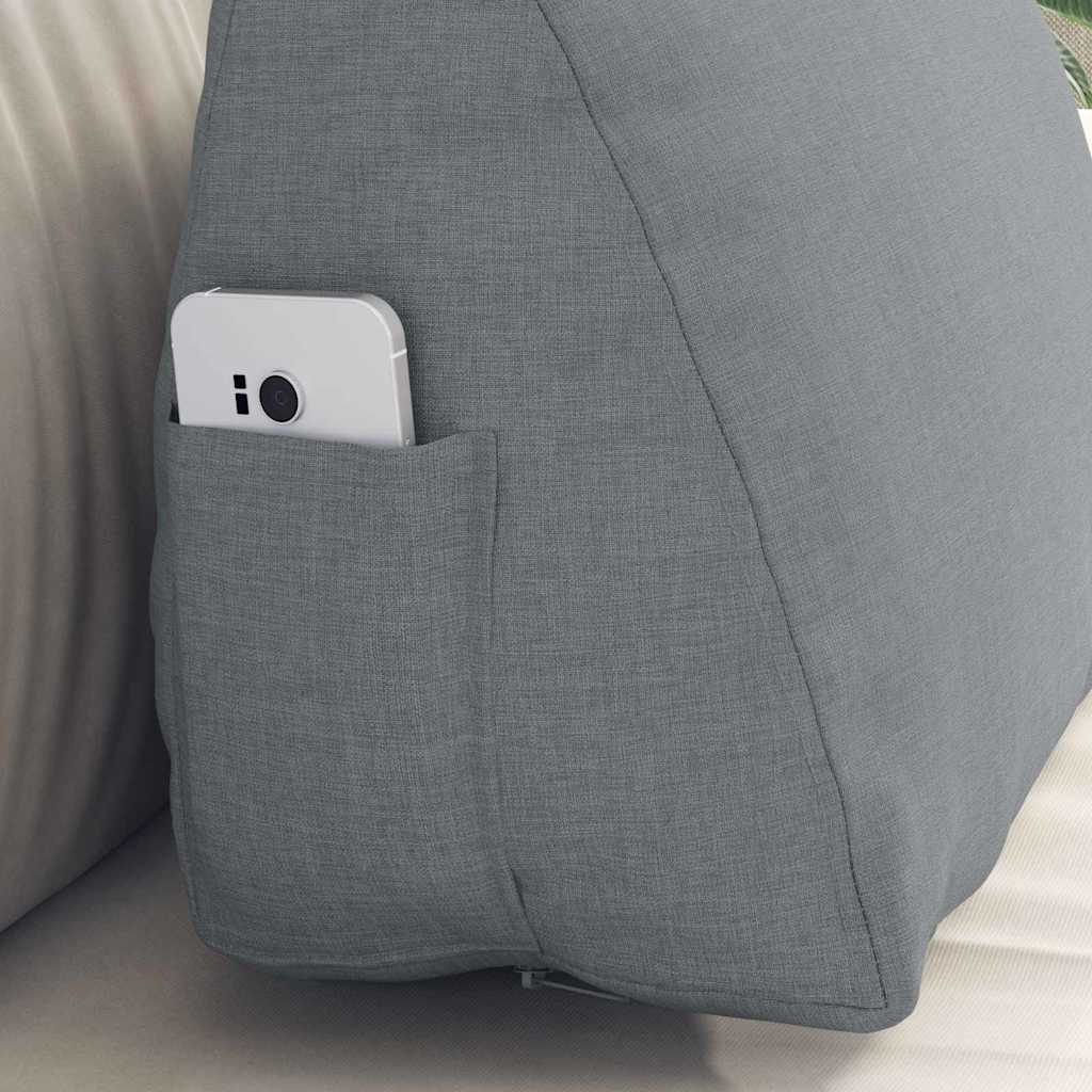 Rückenkissen Hellgrau 45 x 20 x 35 cm Stoff