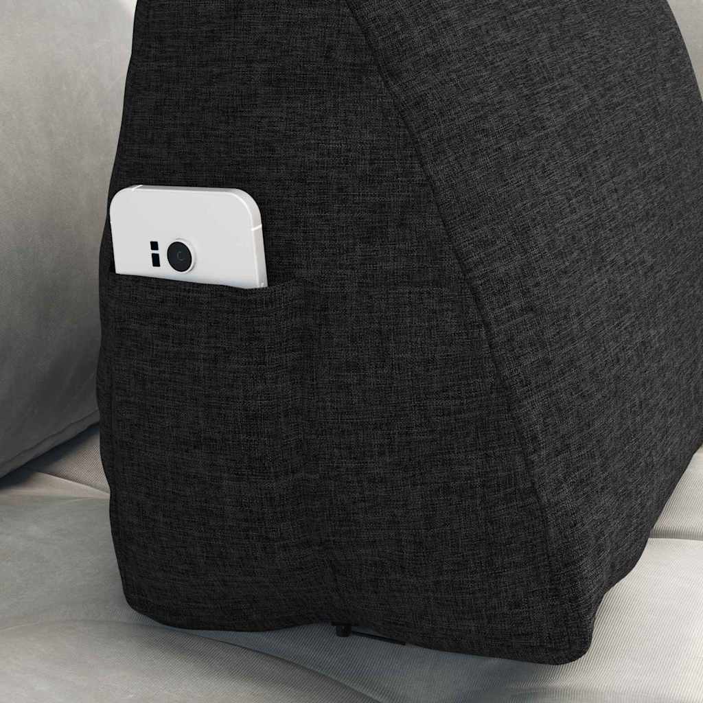 Rückenkissen Schwarz 45 x 20 x 35 cm Stoff