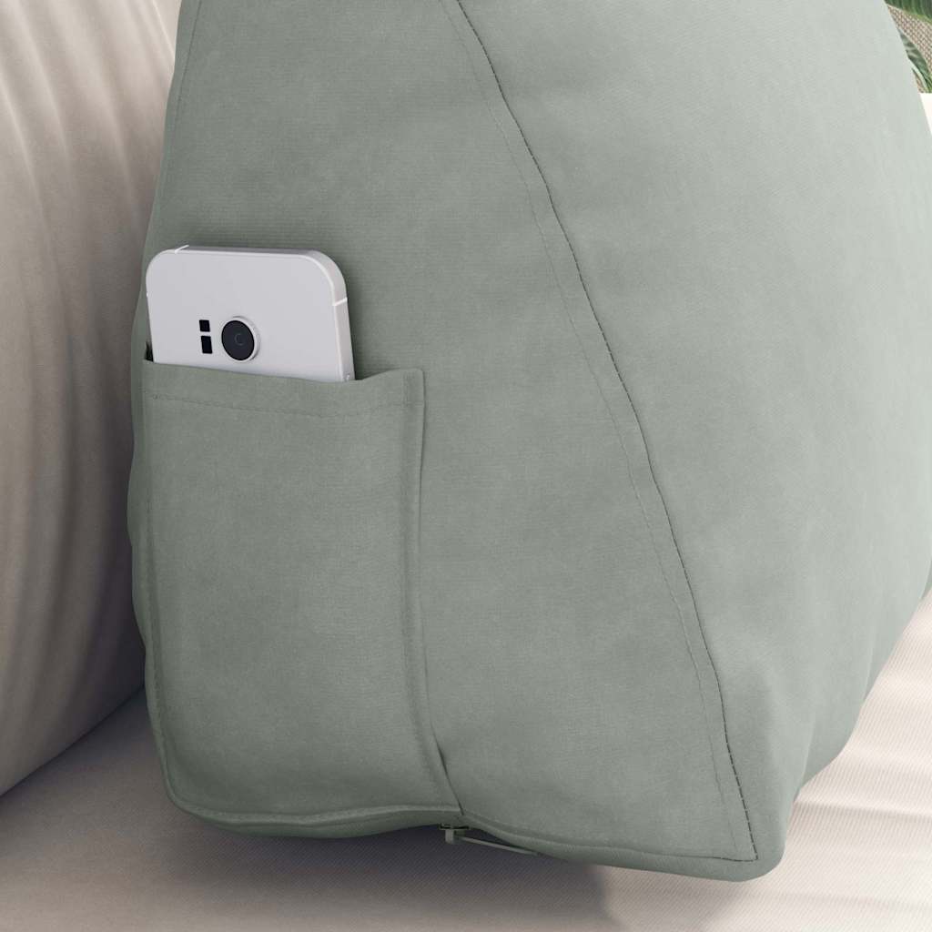 Rückenkissen Hellgrau 45 x 20 x 35 cm Cordstoff