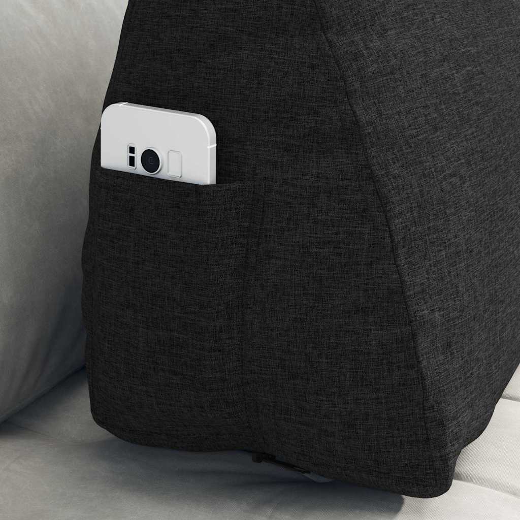 Rückenkissen Schwarz 60 x 20 x 50 cm Stoff