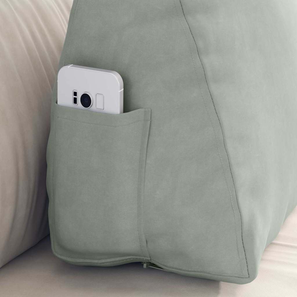 Rückenkissen Hellgrau 60 x 20 x 50 cm Cordstoff