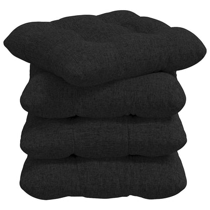 vidaXL Sitzkissen 4 pcs Schwarz 40 x 40 x 12 cm Stoff