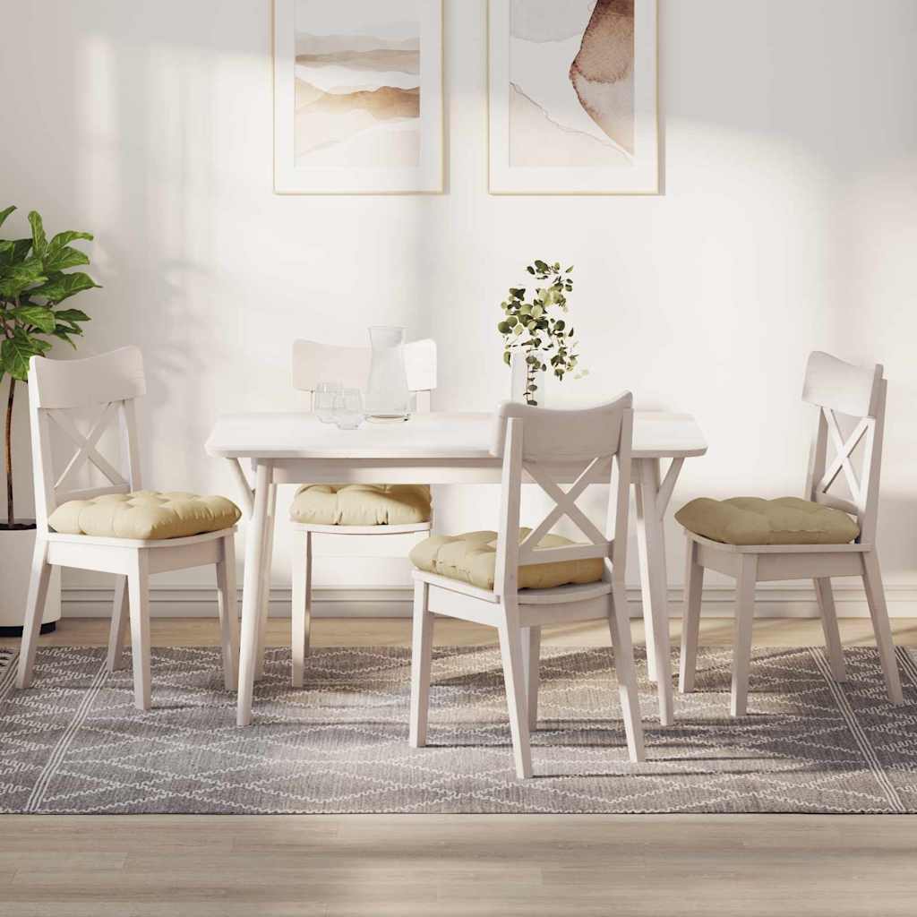 vidaXL Sitzkissen 4 pcs Creme 40 x 40 x 12 cm Stoff