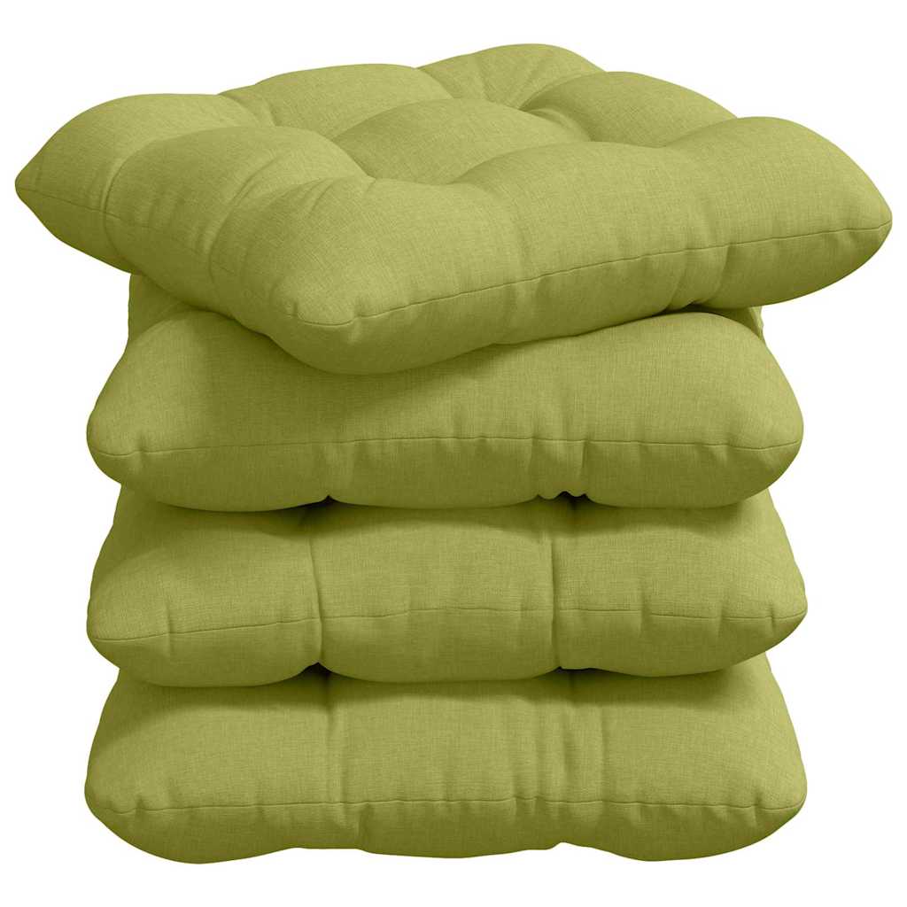 vidaXL Sitzkissen 4 pcs Hellgrün 40 x 40 x 12 cm Stoff