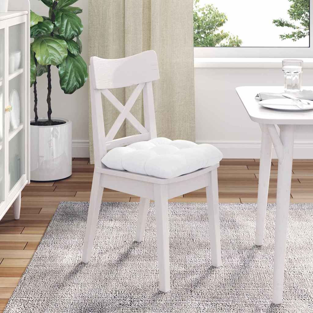 vidaXL Sitzkissen 4 pcs Weiß 40 x 40 x 12 cm Stoff