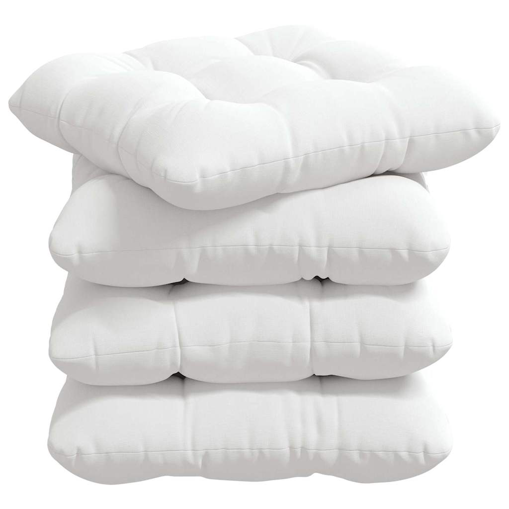 vidaXL Sitzkissen 4 pcs Weiß 40 x 40 x 12 cm Stoff